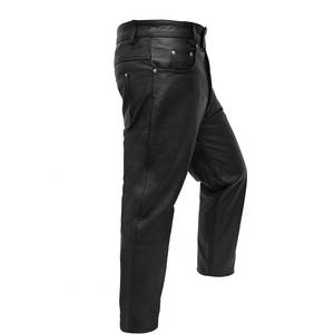 Pantalones de cuero para hombre de corte clásico, de alta calidad, cuero genuino suave, cómodos y modernos. - Product Image 1