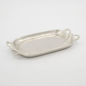 Plateau de service rectangulaire en métal, design minimaliste poli, passe au lave-vaisselle, plateau de service pour dîner, table de fête - Product Image 4