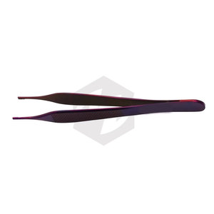Pinzas Adson de 4 3/4 pulgadas con 7x7 dientes, acero inoxidable, mango con revestimiento morado, durabilidad, instrumentos quirúrgicos, certificación CE - Product Image 5