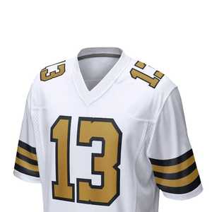 Camiseta Blanca de Fútbol Americano Número 13 con Cuello en V y Manga Corta para Hombre, Ropa Deportiva Transpirable de Poliéster, Directo de Fábrica en Pakistán - Product Image 3
