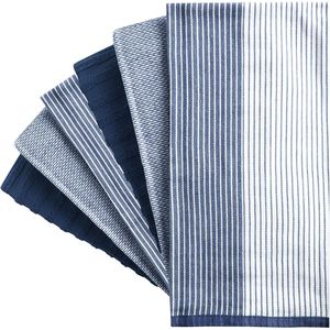 Lot de 6 torchons de cuisine en coton premium, 20x28 pouces, très absorbants, en tissu éponge plat - Product Image 4