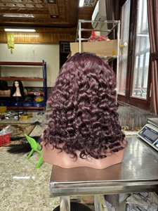 Cheveux bruts vierges vietnamiens 180% densité courts bouclés Bob perruques de cheveux humains pour les femmes bouclés transparents - Product Image 5