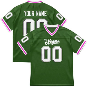 Camiseta de Fútbol Americano Neams Verde con Cuello en V, Malla Sublimada 00, Absorbe la Humedad, Ropa Deportiva Unisex para Adultos - Product Image 1