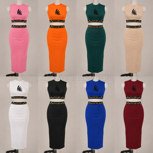 Vestido Midi Ajustado Meow Fashion sin Mangas, Color Sólido, con Logotipo Estampado en la Parte Delantera, Vestido de Fiesta Ajustado, Lote de Stock de Bangladesh, Diseños Surtidos - Product Image 6