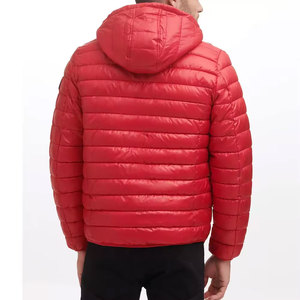 Chaqueta Acolchada Roja con Capucha para Hombre, Cortavientos, Gruesa y Aislante, Abrigo de Invierno con Cuello Alto y Cierre de Cremallera, Estilo Casual - Product Image 3