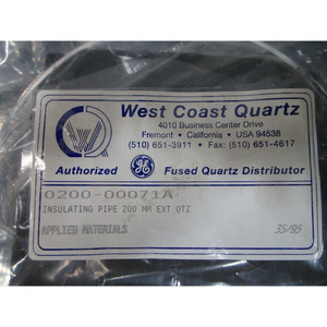 Tuyau isolant AMAT 0200-00071 200 MM EXT QTZ - Équipements et pièces semi-conductrices de renommée mondiale à la confiance de la communauté - Product Image 1
