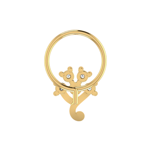 Pince-nez ethnique pour femme en or jaune 14 carats, motif Serene Bloom, 0,097 ct, 0,11 g - Product Image 4