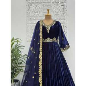Elegante y Hermoso Vestido Largo de Noche con Bordado y Lentejuelas, Incluye Dupatta, Diseño de Pantalón - Product Image 2