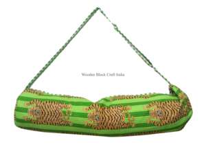 Sac de rangement pour tapis de yoga en coton écologique fait main, motifs animaux modernes, léger, durable, avec sangle réglable, pliable. - Product Image 3