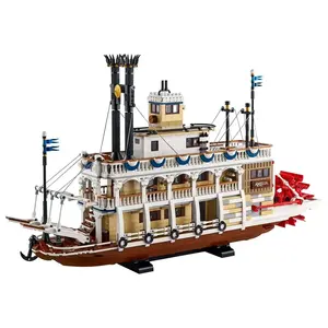 Kit de bloques de construcción de barco fluvial MOC, compatible con 21356 ladrillos, juguetes para niños y niñas, regalos de cumpleaños para adultos, decoración del hogar - Product Image 1