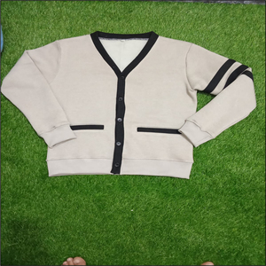 School College University Men's V-neck Knitted Fleece <b>Cardigan</b> <b>Sweater</b> Breathable Wool/Nylon Lace Decoration Long Sleeves - Product Image 6