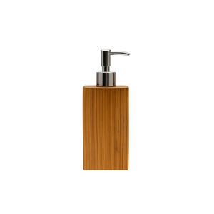 Distributeur de savon ARTERRA en bois de teck naturel de qualité supérieure, pompe en acier inoxydable, décoration moderne et luxueuse pour salle de bain et toilettes, résistant à l'eau - Product Image 3