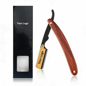 Navaja de Afeitar Manual de Acero Inoxidable para Barbería, con Empaque Personalizado, Herramientas de Peluquería, Soporte para Cuchilla Recta - Product Image 1