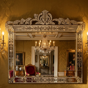 Elegante Espejo Barroco Veneciano de Estilo Antiguo |   Espejo de Pared Decorativo de Vidrio de Lujo para Sala de Estar, Dormitorio e Interiores de Hotel - Product Image 5