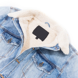 Chaqueta Vaquera de Invierno para Hombre al por Mayor, Efecto Desgastado, 100% Algodón, Cortavientos, Estilo Urbano, Casual, Hecha a Medida - Product Image 3