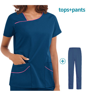 Ensemble d'uniformes médicaux en satin pour infirmières, respirant, confortable, léger, unisexe, pour hôpital et clinique, logo personnalisé, haute qualité - Product Image 4