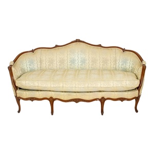 Home Furniture Upholstered Three Seat <b>Sofa</b> Curved Arms <b>Wood</b> <b>Frame</b> Fabric Cover Living Room Furniture - Product Image 1