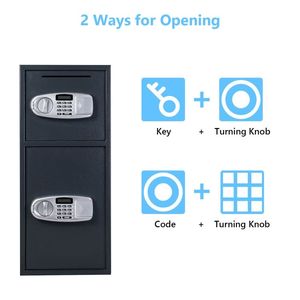 Cassaforte Digitale con 2 Porte, Armadietto di Sicurezza per Deposito - Product Image 3