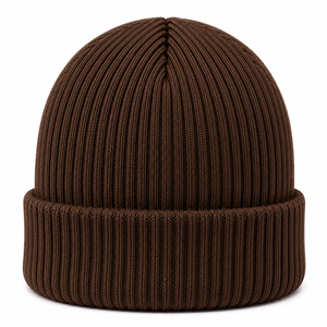 Solid Color Ribbed Knit Beanie <b>Hat</b> <b>Navy</b> Blue Unisex Winter Warm Cap Casual Style Adult 56-58CM - Product Image 4