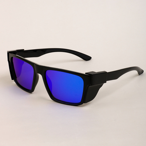 LMAMBA 3416 High Quality <b>Retro</b> Custom Removable Shield Ansi Z87.1 Safety <b>Sunglasses</b> Mirror Square Shades Women Men 2025 - Product Image 1