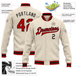 Veste universitaire pour homme en sublimation, 100 % polyester, style décontracté, veste de baseball avec bordure côtelée et poches avant - Product Image 3