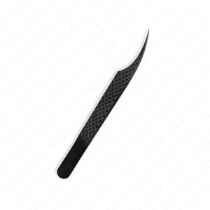 Pince à cils en acier inoxydable avec revêtement en titane noir, logo personnalisé, pointe pointue professionnelle, applicateur d'extensions de cils - Product Image 4