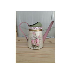 Bidon d'eau galvanisé de style vintage avec des œuvres d'art florales en émail pour les patios à thème de ferme et l'utilisation du jardin - Product Image 2