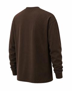 Suéter de Punto para Hombre, Cuello Redondo, Manga Larga, Color Marrón, Corte Regular, Informal, Color Sólido, Invierno, 100% Algodón, Secado Rápido - Product Image 5