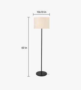 Luxury white cotton <b>shade</b> club floor lamp with metal base oem odm low moq factory price wholesale bulk supply - Product Image 5