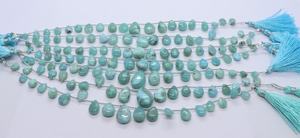 Perles de Larimar naturelles lisses en forme de poire 6x8-11x16 mm, perles de pierres précieuses Larimar, 9 pouces, perles de Larimar lisses en forme de poire pour bijoux - Product Image 4