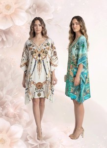 PU Chiffon Printed V-Neck Short Sleeve Casual Winter <b>Poncho</b> with Anti-static & Anti-Wrinkle Features - Product Image 2