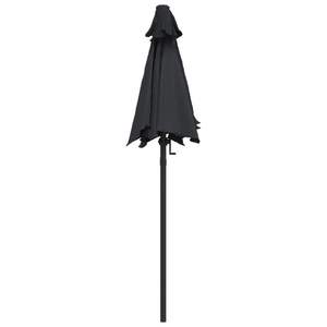 Parasol de jardin moyen en aluminium noir et gris foncé et polyester, avec base - Product Image 4