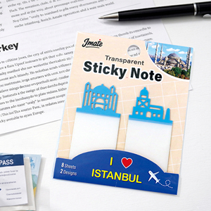 Sticky Note Transparent <b>Bookmark</b> Flags 72x32 mm Self-Adhesive Waterproof Reusable Iconic City Landmarks Office Use - Product Image 6