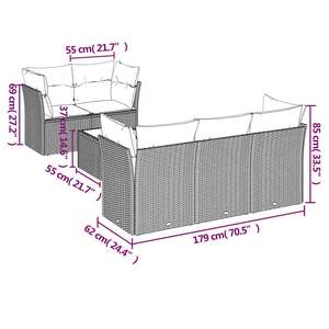 Conjunto de Sofás Modulares de Jardín de Ratán PE Negro Resistente a los Rayos UV, Muebles de Jardín Modulares - Product Image 3