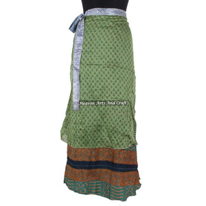Falda Larga Envolvente Reversible de Diseño Indio, Estilo Rajasthani, Multicapa, de Seda Artificial, Fabricante Mayorista - Product Image 5