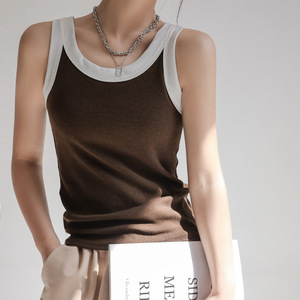 Women's Racerback Tank <b>Top</b> Basic Ribbed Knit <b>Cami</b> Casual Sleeveless Slim Fit Summer Polyester <b>Tops</b> - Product Image 3