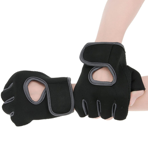 <b>Half</b> Finger Gym Gloves Neoprene Black Unisex Fitness Workout Gear Pull On Design Non <b>Slip</b> Breathable Moisture Wicking - Product Image 3
