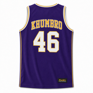 Maillot de basket-ball personnalisé KhumBro violet pour homme, débardeur sans manches en mesh, impression sublimée, nom de l'équipe 46, unisexe, adulte, coupe classique - Product Image 4