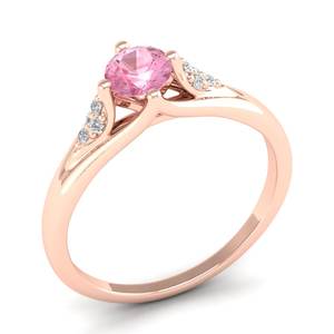 Anillo Solitario REYES para Mujer, Plata de Ley 925, Corte Brillante Redondo, con Morganita de 0.5 Quilates y Moissanitas - Product Image 2