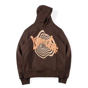 Sweat à capuche unisexe personnalisé streetwear, vierge, haute qualité, avec lettres imprimées en relief 3D, coupe ample, en molleton bouclette léger - Product Image 4