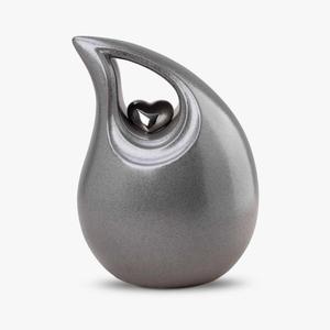 Handmade Large White Teardrop Cremation Urn With Small Golden Heart Urn Burial <b>Ashes</b> Keepsake Decorative Adult Urns <b>For</b> Home - Product Image 3