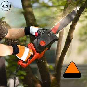 Heavy Duty Leather Chainsaw Gloves Cut Resistant Forestry Logger Work Gloves High Visibility Orange Reinforced Palm Grip - Product Image 5