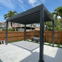 Auvent en aluminium, pergola, gazebo extérieur imperméable, idées de toiture, 3x3, 3x4, 4x3, 4x4, 4x5, 4x6, 6x3, 6x4, 6x5, 6x6m, abri de voiture en aluminium
