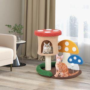 Moderno Tiragraffi per Gatti 4-in-1 in Peluche con Cuccia e Piattaforma di Tiragraffi per Soggiorno o Ufficio - Product Image 2