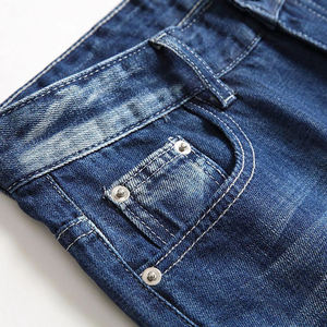 SHH INDUSTRIES Pantalones Cortos Vaqueros Rectos Personalizados para Hombre con Cinturón de Tela, Lavado Ácido, Bordado, 14oz, Peso Pesado, OEM, Verano - Product Image 5