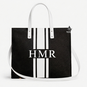 Heritage Masonic Regalia Greek Apparel Sisterhood Sorority Black <b>Tote</b> <b>Bag</b> With White Stripes Durable Polyester Canvas Style <b>Bags</b> - Product Image 3