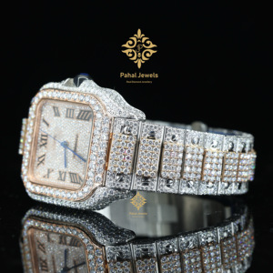 นาฬิกาเพชรหรู Pahal Jewels ทรงสี่เหลี่ยมผืนผ้า สายสแตนเลส สตีล อะนาล็อก ควอตซ์ 34 มม. แฟชั่นสำหรับทุกเพศ - Product Image 2