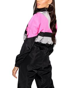 Chaqueta cortavientos de nailon impermeable para exteriores para mujer, ropa de talla grande, ropa de moda, chaqueta cortavientos de nailon con bloques de Color para mujer - Product Image 2