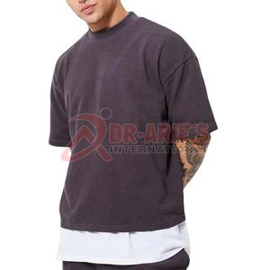 <b>Oversized</b> Crop Boxy <b>T</b>-<b>shirt</b> 100% Cotton Men Custom logo Streetwear Luxury Quality Drop Shoulder <b>Plain</b> Crop <b>t</b> <b>Shirt</b> for Men - Product Image 4