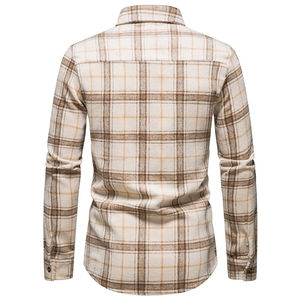 Camisa Casual de Manga Larga para Hombre, 100% Algodón, Franela Gruesa, Forro de Felpa, Transpirable, de Secado Rápido, para Invierno, Venta al Por Mayor - Product Image 2